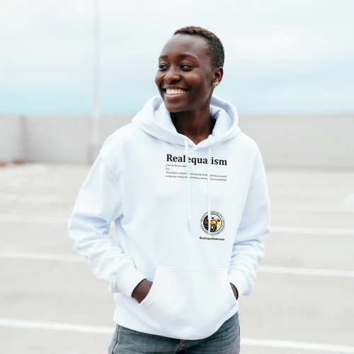 Realequalism Definition Hoodie, 50/50 Cotton/Polyester Blend
