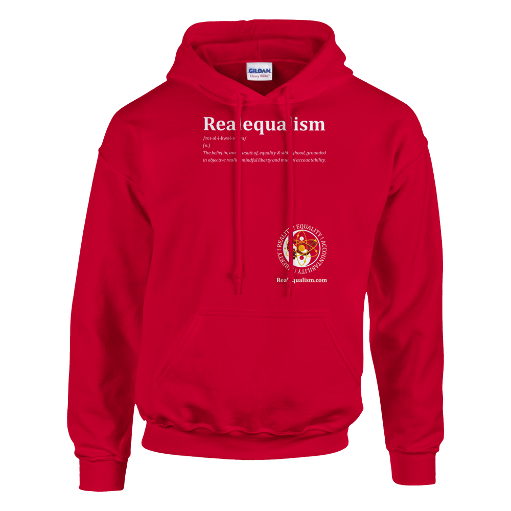 Realequalism Definition Hoodie, 50/50 Cotton/Polyester Blend