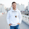 White heavyweight luxury hoodie by Gelato with black "Realequalism Definition" print and bold lettering.